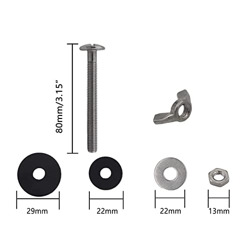 Universal Toilet Tank To Bowl Gasket,2 Kind Gasket and 2 Sets 5/16*3.15 inch Stainless Steel Heavy Duty Rustproof Bolt Hardware Kit,Fits Most 2-Inch and 3-Inch flush valve opening 2-Piece Toilet Tanks - style: 2Pcs Gasket with 2 Sets Stainless Steel Bolt