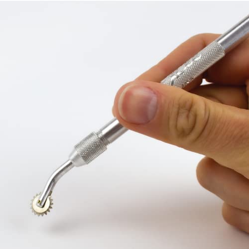 Excel Blades 7/16 inch Pounce Wheel, American Made Serrated Tracing Wheel, Perforator and Embossing Tool - color: Silver