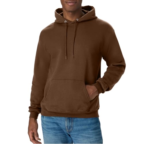 Hanes Men's Hoodie - EcoSmart Fleece Hooded Sweatshirt for Men & Women - Midweight Fleece - Big & Tall Available - color: Army Brown, size: Small