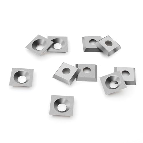 12 x 12 x 1.5mm Tungsten Carbide Inserts Set, 35 Degree Square Straight Carbide Inserts Lathe Tools for Spiral Helical Planer And Slab Flattening Router Bit,Supplied with 10 pcs Screws - size: 12MM