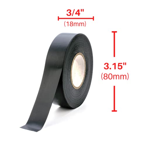 Xtricity Vinyl Black Electrical Tape 3/4" x 66 Ft for Electrical Insulation - color: Black, size: 1 Pack