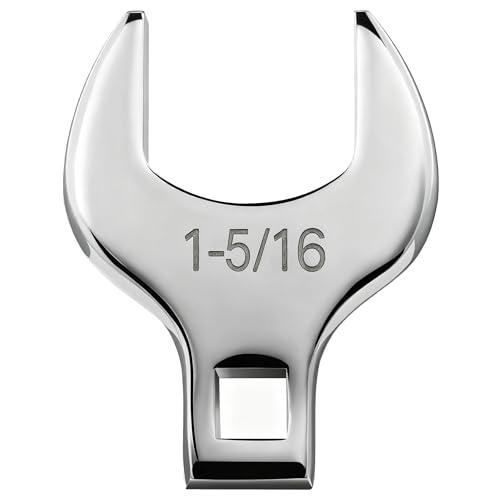 1/2'' Full Polish Drive Jumbo Crowfoot Wrench, Open End Wrench, SAE, 1-5/16'', CR-V Steel, Tools for Mechanics Maintenance or Repairs, Access Fasteners in Tight Spaces Work Hard-To-Reach Areas - size: SAE-1-5/16''