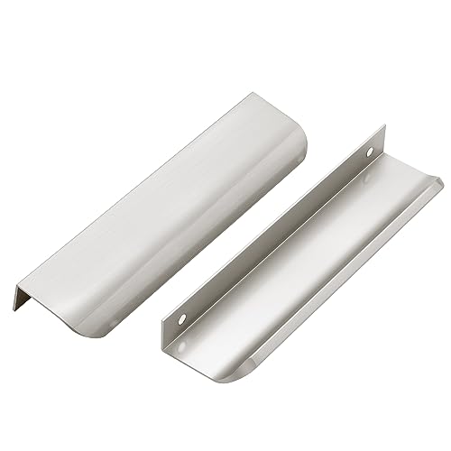 Ravinte Silver Finger Edge Pulls Drawer Edge Pulls 150mm/5.9 inch 6 Pack - size: 5" Hole Center,5.9" Overall Length