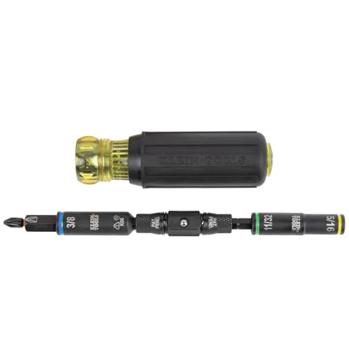 Klein Tools 32528HD KNECT 10-in-1 Impact-Rated Driver, Multi-Bit Screwdriver/Nut Driver with Deep-Well Flip Socket Sizes for Plumbing and HVAC - size: 10-in-1