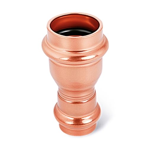 (WDAISY 10 Pack) Industrial-Grade 3/4 * 1/2 Inch Copper Press Coupling – Press Fittings, PxP Plumbing Connector, Press Adapter, Compatible with Copper Pipe, Water Supply Line, Pipe Repair - size: 3/4" * 1/2" copper reducing press coupling-10P
