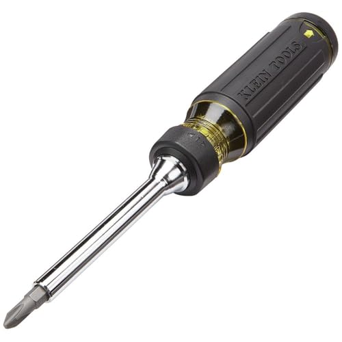 Klein Tools 32305 Multi-bit Ratcheting Screwdriver, 15-in-1 Tool with Phillips, Slotted, Square, Torx and Combo Bits and 1/4-Inch Nut Driver - size: 15-in-1, Standard