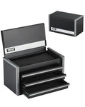 VEVOR Metal Tool Box, 8.6-inch, Portable Metal Tool Box with 3 Drawers, Small Tool Chest with EVA Liners and PP Feet Pads, Heavy-Duty Steel With Ball Bearing Opening and Powder Coated Finish, Black - size: 3 Drawers-Black