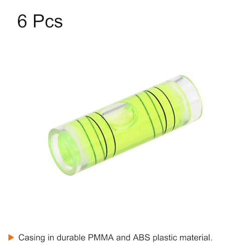 HARFINGTON 6pcs Small Cylindrical Bubble Level Vials 9.5x30mm PMMA Mini Horizontal Bubble Spirit Level Measuring Layout Tools for RV TV Picture Frame Hanging Tool Leveler - size: 9.5x30mm
