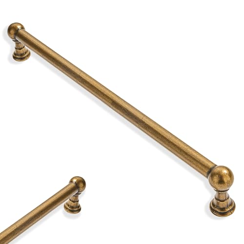 10 Pack 10 Inch Hole Center Antique Brass Cabinet pulls 100% Solid Heavy Duty Dresser Pulls Cabinet Drawer Pulls for Kitchen Cupboard Hardware - color: Antique Brass, size: 10 inch hole center