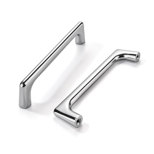 LIMUR 10 Pack 5 Inch (128 mm) Hole Center Polished Chrome Cabinet Pulls - Solid Zinc Alloy Kitchen Cabinet Handles, Drawer Pulls,Drawer Handle, Wardrobe & Dresser Handles, Cupboard Hardware - color: Polished Chrome, size: 5"/128 MM Hole Center