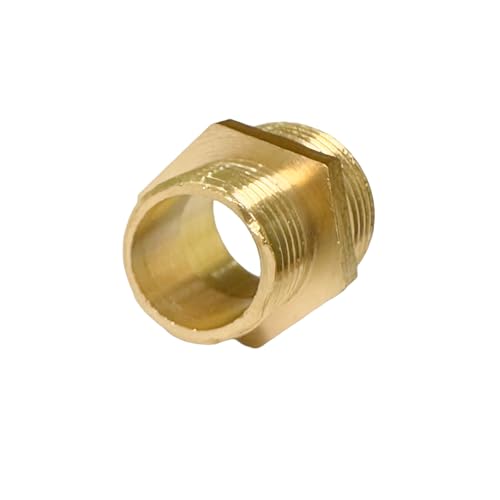 1/2" x 3/8" Male Threaded Hex Nipple Reducer Brass NPT Pipe Fitting Adapter Straight Connectors Pack of 2 - size: 1/2" x 3/8" -2 Pack
