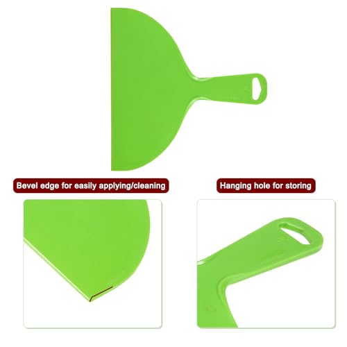 HARFINGTON 10pcs Putty Scraper 8" Width 4mm Thin Flexible Plastic Putty Knives for Taping Drywall Spreading Painting Wall Scratching - color: Green, size: 8"