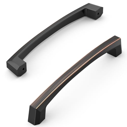 Amerdeco 10 Pack Oil Rubbed Bronze Cabinet Pulls 5 Inch(128MM) Hole Centers Kitchen Cabinet Handles Hardware Kitchen Handles for Cabinets Cupboard Handles Drawer Pulls ZH0032 - color: Oil Rubbed Bronze, size: 5"/128MM Hole Center