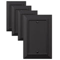 Classic Architecture Wall Plates,Light Switch covers, Electrical Outlet Covers, Duplex receptacle wall plates,Mid Size Bamboo Fiber Material Switch plates Matte Black (1 Gang Blank 4PK) - style: 1 Gang Blank 4PK