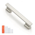 KNOBWELL 6 Pack Brushed Nickel Solid Cabinet Pulls 3-3/4 Inch(96mm) Hole Center Kitchen Cabinet Handles,Cabinet Hardware for Cupboard Drawer Pulls - color: Brushed Nickel, size: Hole Center：3-3/4 inch（96mm）