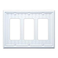 White Natural Material Triple Decorator Outlet Cover Wall Plate(1-Pack) - size: Triple Decorator
