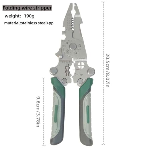 Multi Folding Wire Stripper, Electrical Pliers Wire Cutters Crimping Tool