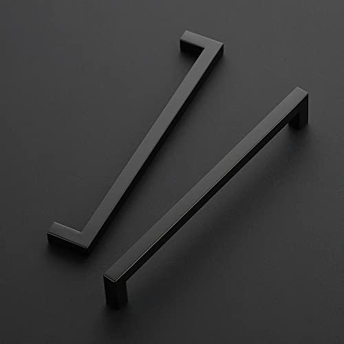Ravinte Matte Black Cabinet Handles Square Pulls 8-4/5 Inch 3 Pack - size: 9-1/4 Inch (8-4/5 Inch Hole Center)