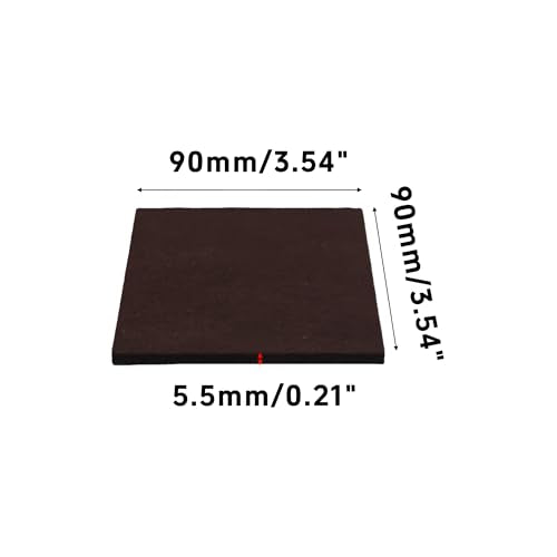 16PCS 3.54 x 3.54 Inch Square Felt Pads, Soft Adhesive Non-Slip Backed Felt, Cuttable Floor Protectors for Furniture Legs, Brown Anti Scratch Furniture Pads - size: 3.54 x 3.54 Inch