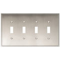 Henne Bery Soft Modern Decorative Wall Plate Switch Plate Outlet Cover (Quad Toggle, Satin Nickel) - style: Quad Toggle