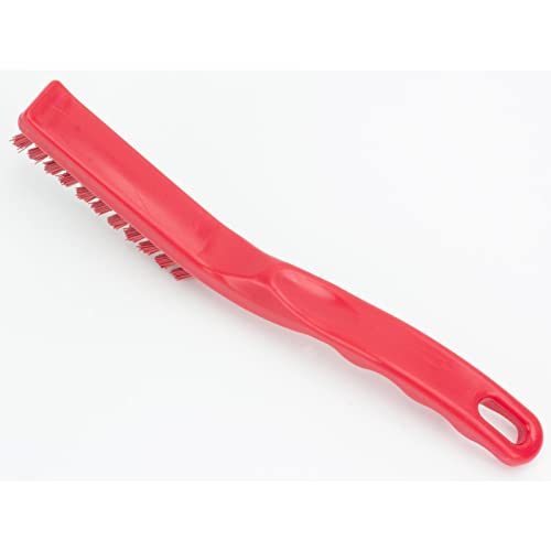 SPARTA Detail Brush Grout Brush, Crevice Brush with Hanging Hole for Bathroom, Kitchens, Countertop, Plastic, 9 Inches, Red - color: Red, size: 9 Inches