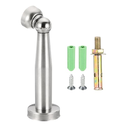 uxcell 5.7" Magnetic Door Stoppers, Wall Floor Mounted Magnetic Door Catch Holder, Stainless Steel Door Stops for Bedroom, Bathroom, Kitchen, Office, Silver - size: 5.7"