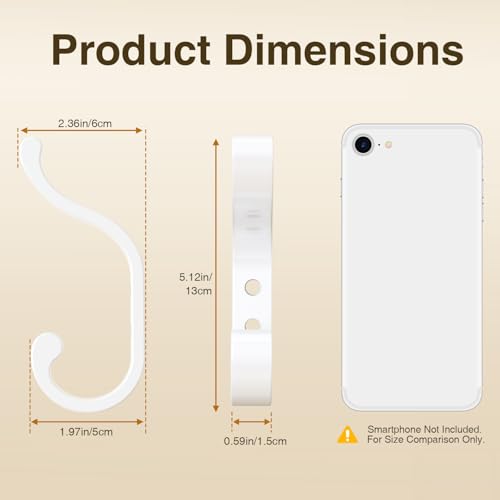 Coat Hooks Wall Mount,Heavy Duty Wall Hooks for Backpack,Towel,White 4 Pack - color: White, size: 4 Pack