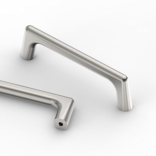 Asidrama 10 Pack 3.75 Inch(96mm) Brushed Satin Nickel Cabinet Pulls Cabinet Handles Cupboard Handles Kitchen Cabinet Hardware for Cupboard Drawer Pulls - color: Brushed Satin Nickel, size: 3.75" Hole Center, style: 10 Pack