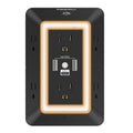 Multi Plug Wall Outlet Night Light, POWRUI 6 Outlet Extender & 3 USB Ports - color: Black(6Outlets/Night Light), size: 2U1C