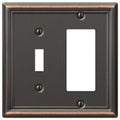 Amerelle 149TRDB Chelsea Wallplate, 1 Toggle / 1 Rocker, Steel, Aged Bronze, 1-Pack - color: Aged Bronze, size: 1 Toggle / 1 Rocker