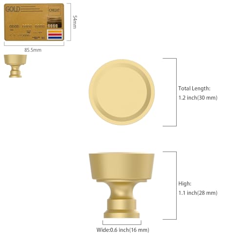 Amerdeco 10 Pack Brushed Gold Cabinet Knobs Single Hole Cabinet Pulls Diameter Round Drawer Knobs and Pulls for Bathroom Cabinets ZH0075 - color: Brushed Gold, size: Single Hole