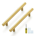 Ravinte Brushed Gold Cabinet Handles,Round T Pulls,3-3/4 Inch,30 Pack - color: Brushed Gold, size: 3-3/4 Inch Hole Center
