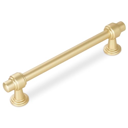 10 Pack Brushed Gold Cabinet Pulls 5 Inch(128mm) Kitchen Cabinet Handles Cabinet Hardware for Drawer Pulls - color: Brushed Gold, size: 5" Hole Center(128mm)