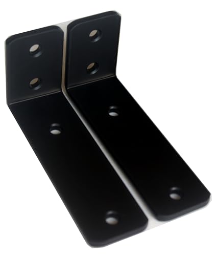 2 Pack - L 5" x H 2" x W1.5, 5mm Thick Black L Shelf Bracket, Iron Shelf Brackets, Metal Shelf Brackets, Floating Shelf, Shelf Supports with Screws - size: 5''x2'', style: Black 2 Pack