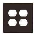 ENERLITES Screwless Double Duplex Outlet Covers Wall Plate, 1 Pack, Brown - color: Brown, size: Screwless