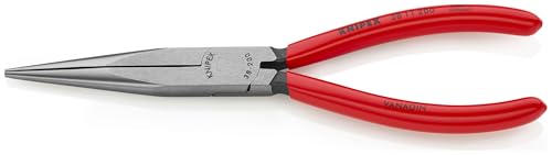 KNIPEX Tools - Long Nose Pliers Without Cutter (3811200) Red, 8 inches