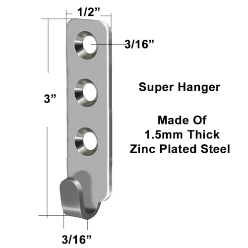 Pro Quality Super Hook Heavy Weight Picture Hanger (2 Pack)