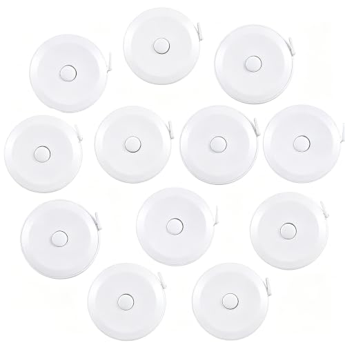 12 Pack Soft Retractable Measuring Tape - Tape Measure for Body Measuring Metric Tape Measure Double Scale for Body Fabric Sewing Tailor Cloth Knitting Home Craft Measurements - color: 12 Pack White