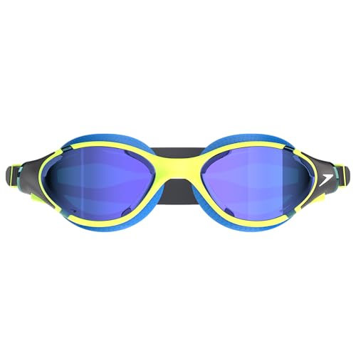 Speedo Unisex-Adult Swim Goggle Biofuse 2.0 - color: Electric Lime/Cobalt/Iris Mirrored