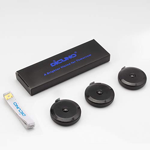 DiCUNO 3-Pack Soft Retractable Measuring Tape, 60-Inch 1.5 Meter, Black - color: Black*3pcs