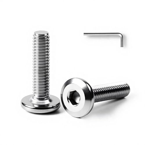 1/4-20 x 1-1/2" (20 Pack) Flat Head Hex Socket Cap Screws Bolts, 304 Stainless Steel 18-8, Hex Drive Countersunk Furniture Connector, Fully Threaded Machine Thread, Bright Finish