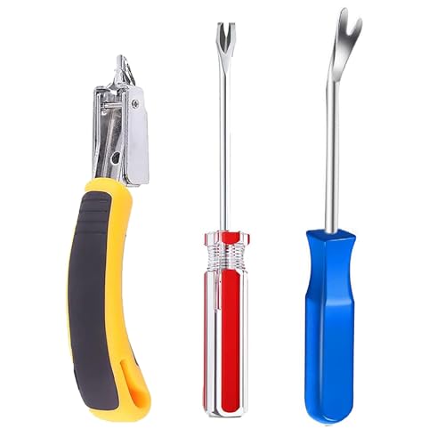 3pcs Upholstery Staple Remover Tool Includes Nail Puller Staples Puller and tack Remover,Nail Remove Tool for Removing Staples from Carpets Wooden Products Walls Boxes - color: A+0