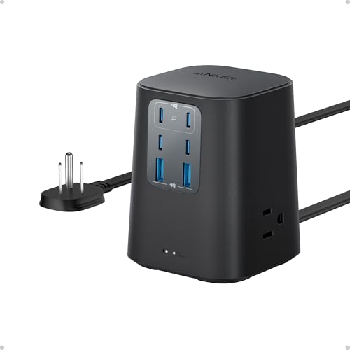 Anker Desktop Charger, 9-in-1 Power Strip with 300J Surge Protector, 100W - color: Black