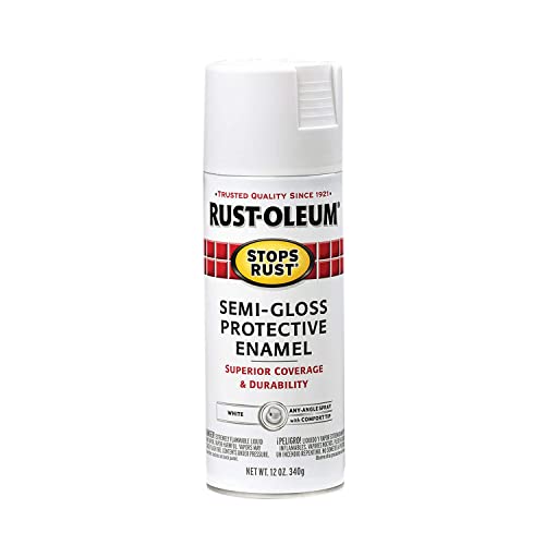 Rust-Oleum Stops Rust Spray Paint, Semi-Gloss White - color: Semi-Gloss White, size: 12 Ounce (Pack of 1)
