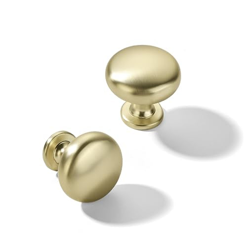 AVICCI 10 Pack Cabinet Knobs Brushed Gold Modern Drawer Pulls for Kitchen Cabinet Batheroom Drawer Dresser Furniture Handware Cabinet Pulls - color: Brushed Gold, size: Knob-10Pcs