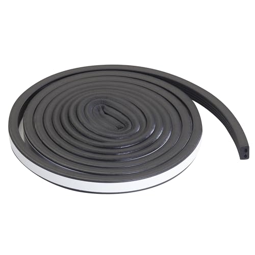 MD Building Rubber Auto & Marine Weatherseal, Black, 10ft x 19/32in | EPDM Rubber Material, Peel-and-Stick Backing, Cut-to-Length Strip, Seals Drafts Moisture Dust Insects - size: 10 Ft.
