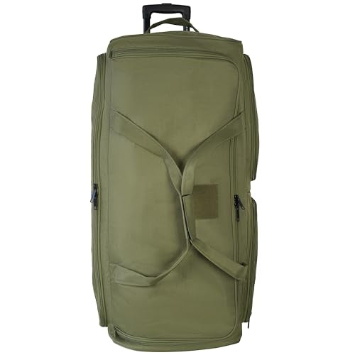 US Army ROMEO 36-inch Extra-Large Tactical Duffel Bag with Wheels | Heavy Duty Material, Molle Webbing, Water Resistant Military Rolling Bag for Travel, Deployment, Camping - Tactical Green - color: Tactical Green, size: 36-inch XL
