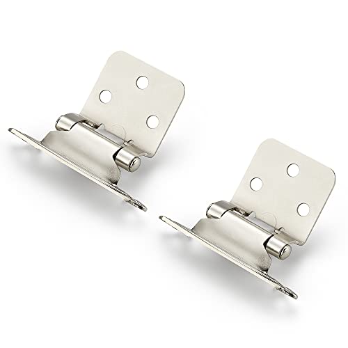 Ravinte Brushed Nickel Cabinet Hinges, 1/2 Inch Overlay, 4 Pack (2 Pairs) - color: Satin Nickel