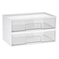 Vtopmart White Stackable Storage Drawers, 2 Pack Wide Organizers | Pull-Out Drawers, Stackable Design for Makeup Palettes, Cosmetics, Beauty Supplies, Vanity, Cabinet and Desk - style: 2pack Wide White