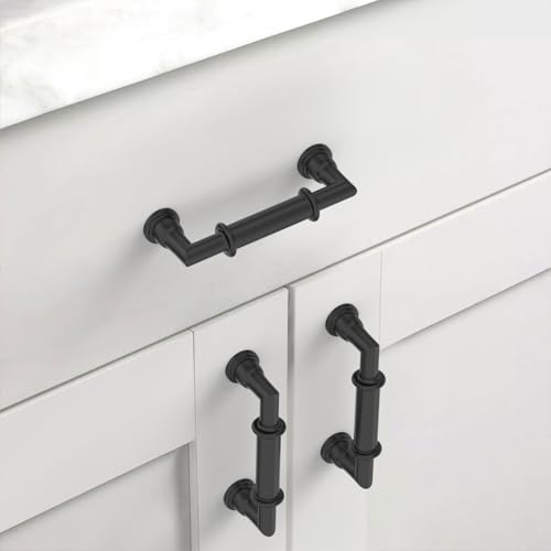Asidrama 10 Pack 3 Inch(76mm) Matte Black Kitchen Cabinet Handles, Cabinet Pulls Kitchen Cabinet Hardware for Cupboard Drawer Pulls 2281 - color: Matte Black, size: 3" Hole Center